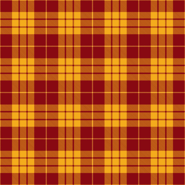 红色和橙色的苏格兰格子图案图片下载