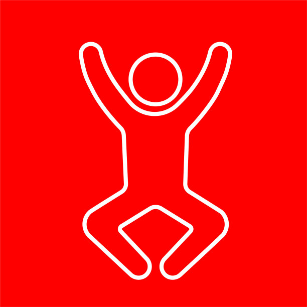 一个男人跳起来的图标图片下载