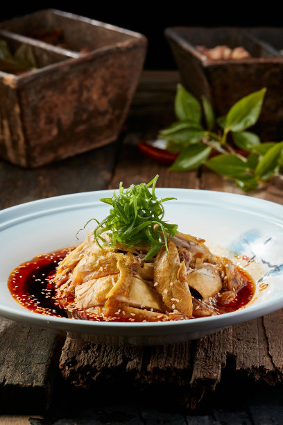 家常菜在中国商业餐厅，精致的中国菜，高档餐厅，昂贵的食物图片下载