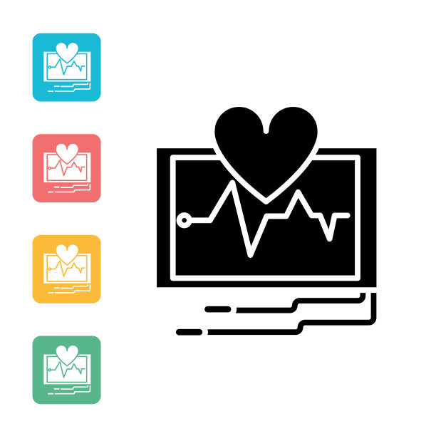 医用线图标-心电图仪图片下载