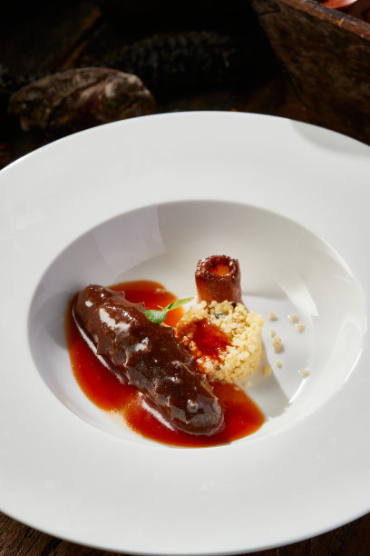 家常菜在中国商业餐厅，精致的中国菜，高档餐厅，昂贵的食物图片下载