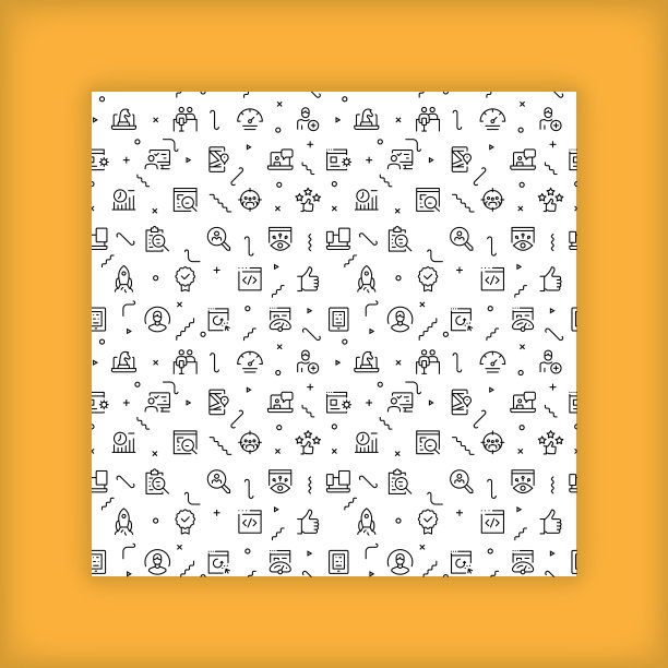 无缝的背景模式与简化图标的用户体验主题图片下载