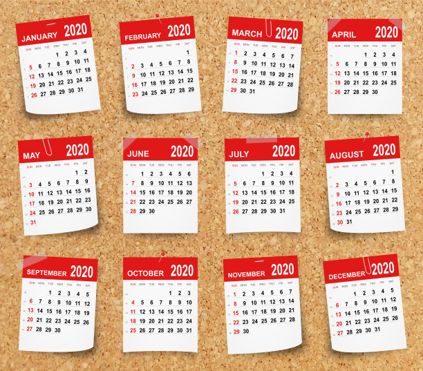 日历2020软木板图片下载