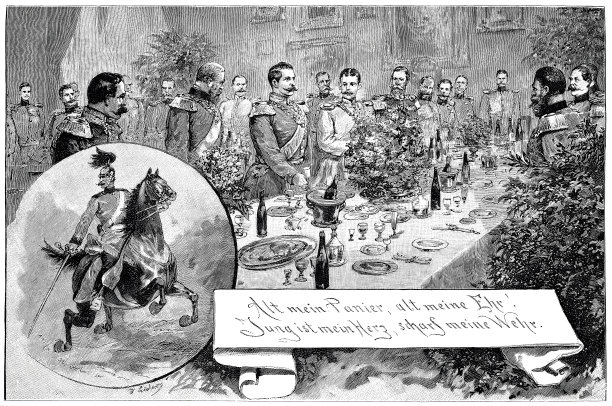 德国皇帝威廉二世在斯威德龙骑兵军官餐厅的晚宴上图片下载