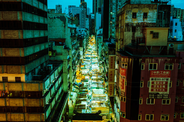 庙街夜市是香港最大、最热闹的街市。图片下载