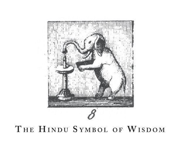 印度教的智慧象征，印度教和佛教的宗教象征和宗教器具雕刻古董插图，出版于1851年图片下载