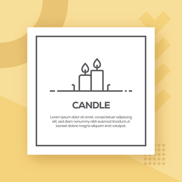 蜡烛矢量线图标-简单的细线图标，优质的设计元素图片下载