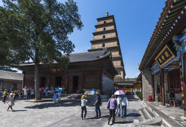 大雁塔晴空万里图片下载