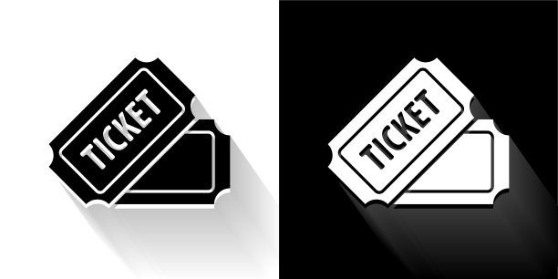 票黑白图标与长影子图片下载