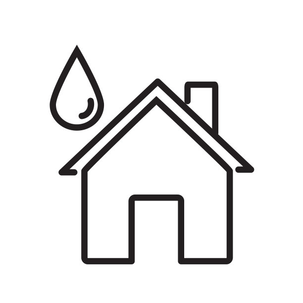 家庭效率雨天天气房子在细线风格图标图片下载