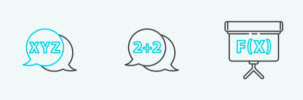 线条图标组合：黑板XYZ坐标系图片下载