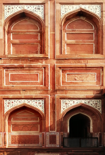 印度建筑的拱门和图案。图片下载