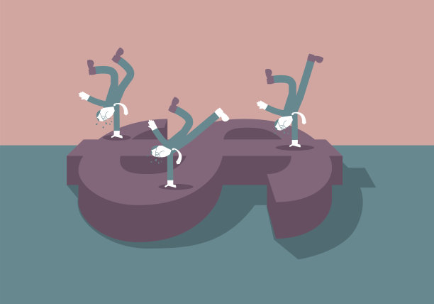 财务概念设计，三人嘻哈上的美元符号。图片下载