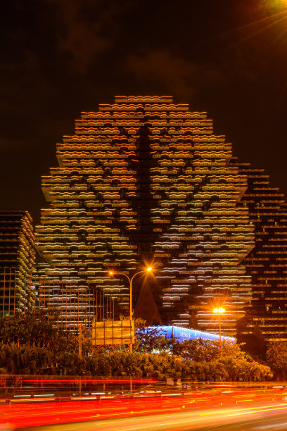 三亚七星酒店举办一年一度的“世界小姐”选美大赛。房子树世界上最大的酒店。图片下载