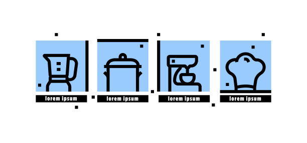 四图标包烹饪系列集图片下载