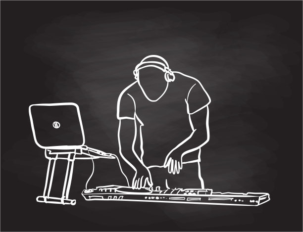 DJ深夜黑板图片下载