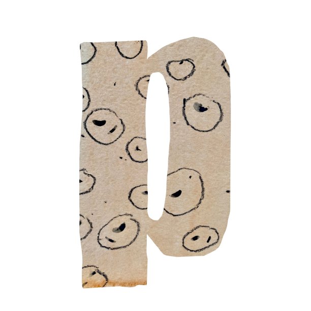 大写字母P剪纸纸字母表图片下载