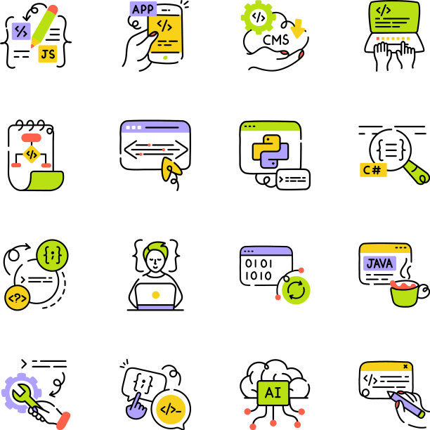 手绘Web编程最新图标图片下载