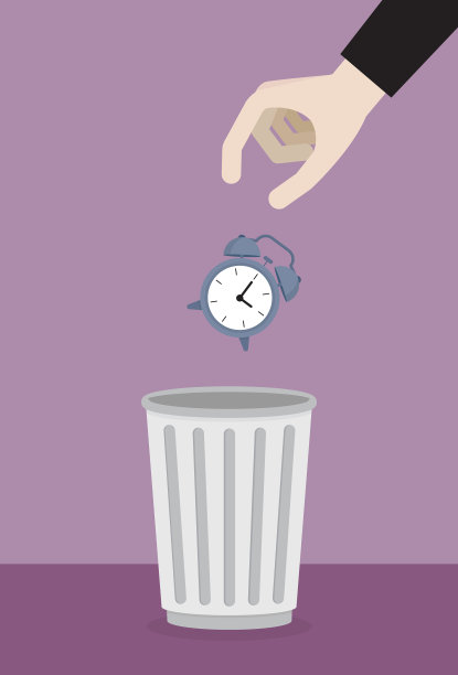一个商人把一个钟丢进了垃圾桶图片下载