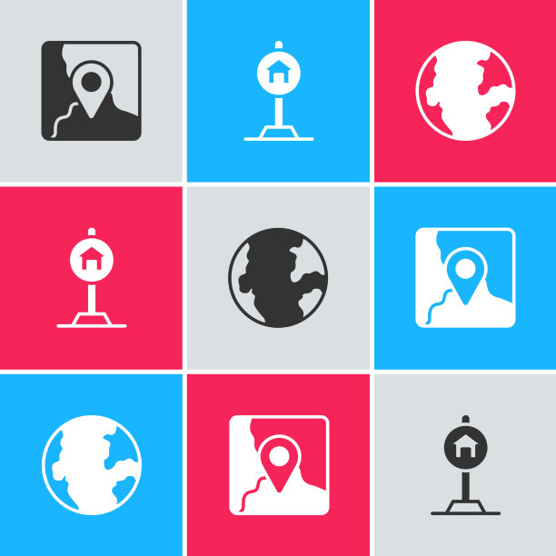 设置折叠地图与位置标记酒店标志图片下载