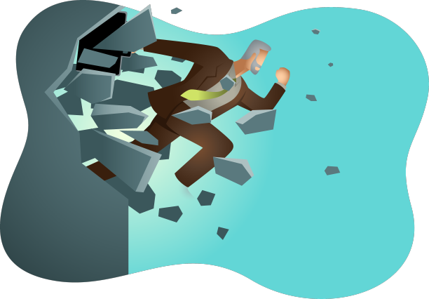 商人跳破墙图片下载