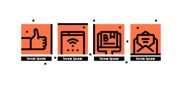 四方图标包的社交媒体系列集图片下载