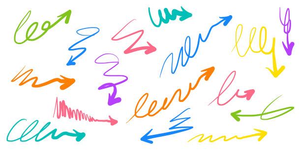 涂鸦彩色箭头图标集箭头图标图片下载