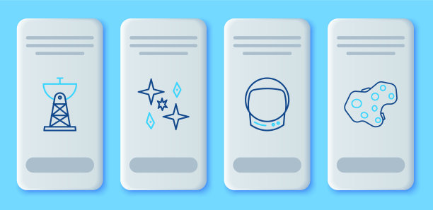 设置线行星宇航员头盔卫星天线图片下载