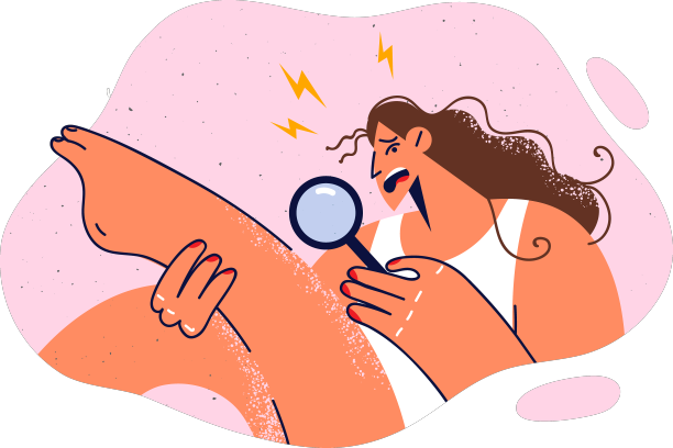 需要脱毛的妇女使用放大镜图片下载