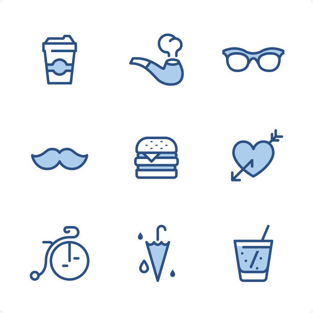 潮人-像素完美的蓝色图标图片下载