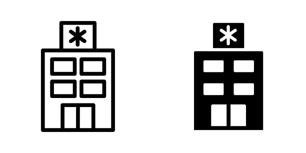 医院图标矢量图形插画图片下载