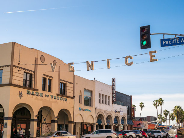 著名的悬挂威尼斯标志在当地的地标互动图片下载