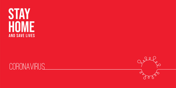 呆在家里的概念。冠状病毒暴发流感作为危险流感毒株病例作为大流行概念横幅平面风格插图，新冠病毒库存插图库存插图图片下载