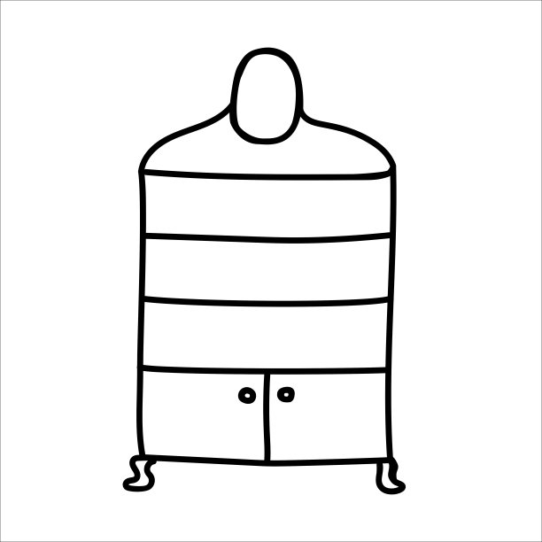 衣柜矢量涂鸦手绘插图孤立的白色图片下载