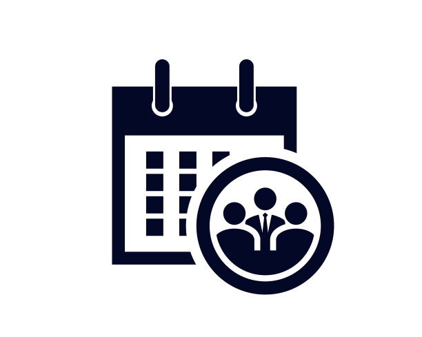 日历日与一个预定的提醒和一组人在一个会议图片下载