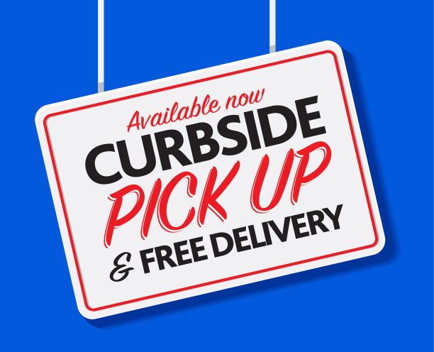 餐厅或小企业路边取货和送货标志图片下载