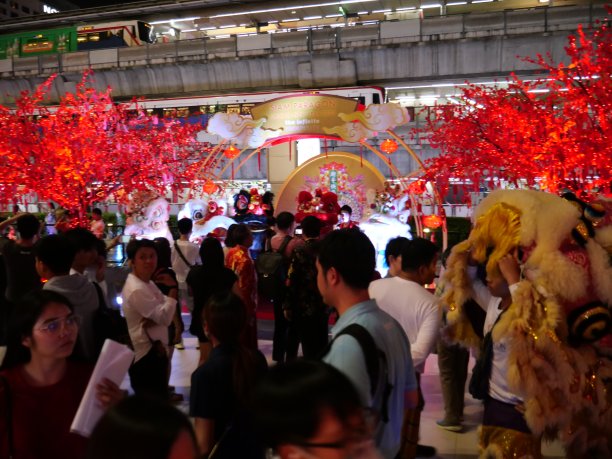 游客欢庆中国新年图片下载