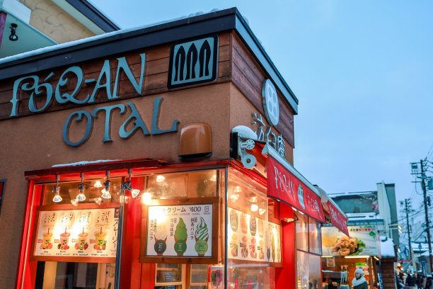 小樽主干道城市步行街周围区域。图片下载