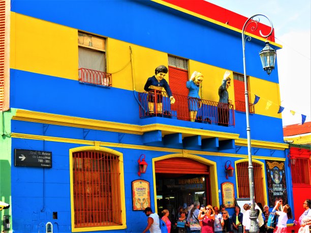 布宜诺斯艾利斯拉博卡区步行街。图片下载