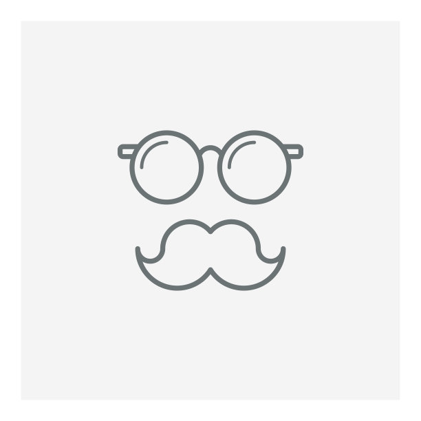 带眼镜的胡须图标图片下载