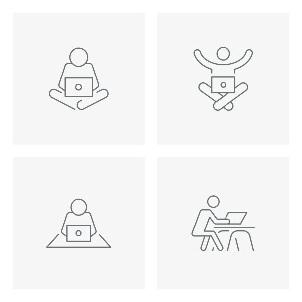 在家工作线条图标，居家图标图片下载