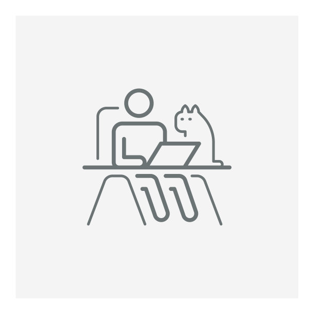 在家办公线条图标，居家图标图片下载