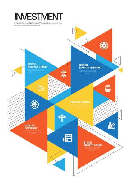 投资相关的现代海报风格插图图片下载