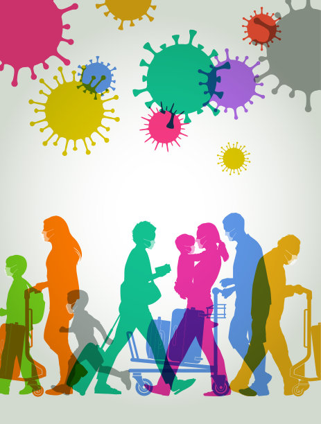 流感大流行期间的机场旅客图片下载