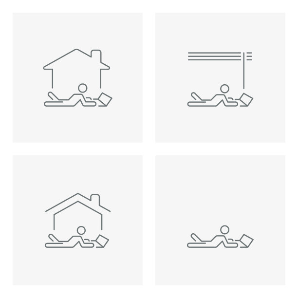 在家工作线条图标，居家图标图片下载