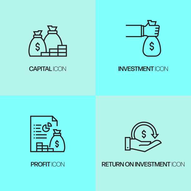 投资相关的现代矢量图标图片下载