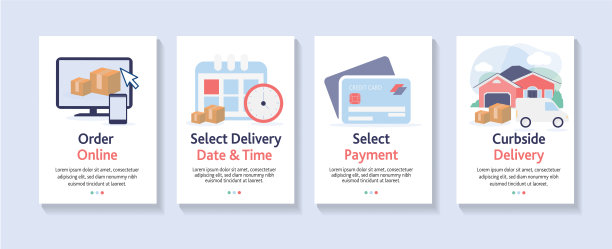 一套在线订购的路边或送货网络横幅模板图片下载