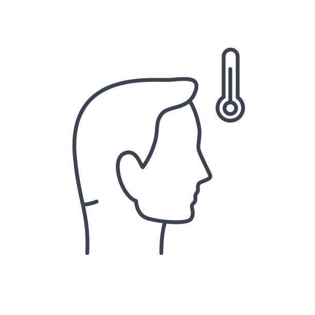 高体温-图标。冠状病毒矢量图图片下载