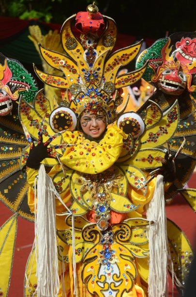 印度尼西亚的Banyuwangi民族狂欢节图片下载