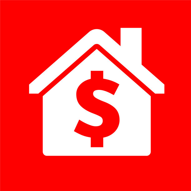美元标志上的房子图标图片下载